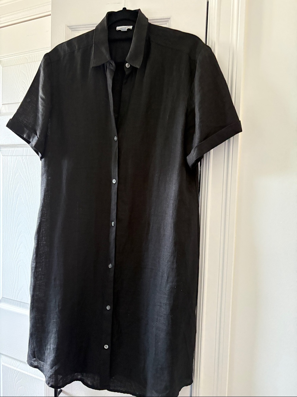 Women’s James Perse Black Short-Sleeve Button-Down Shirt